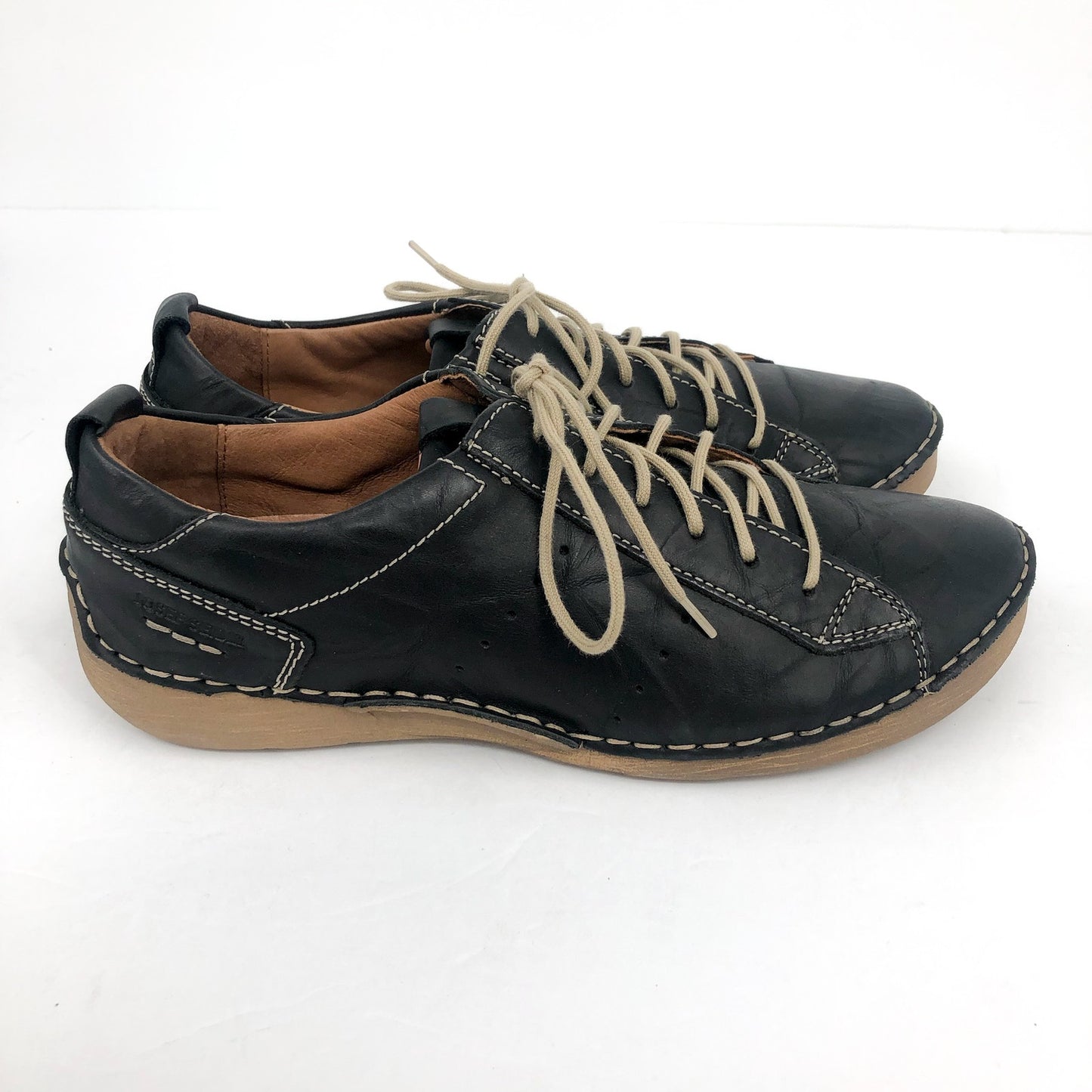 JOSEF SEIBEL Women's Fergey 56 Sneaker Black Leather EU 39 US 8- 8.5