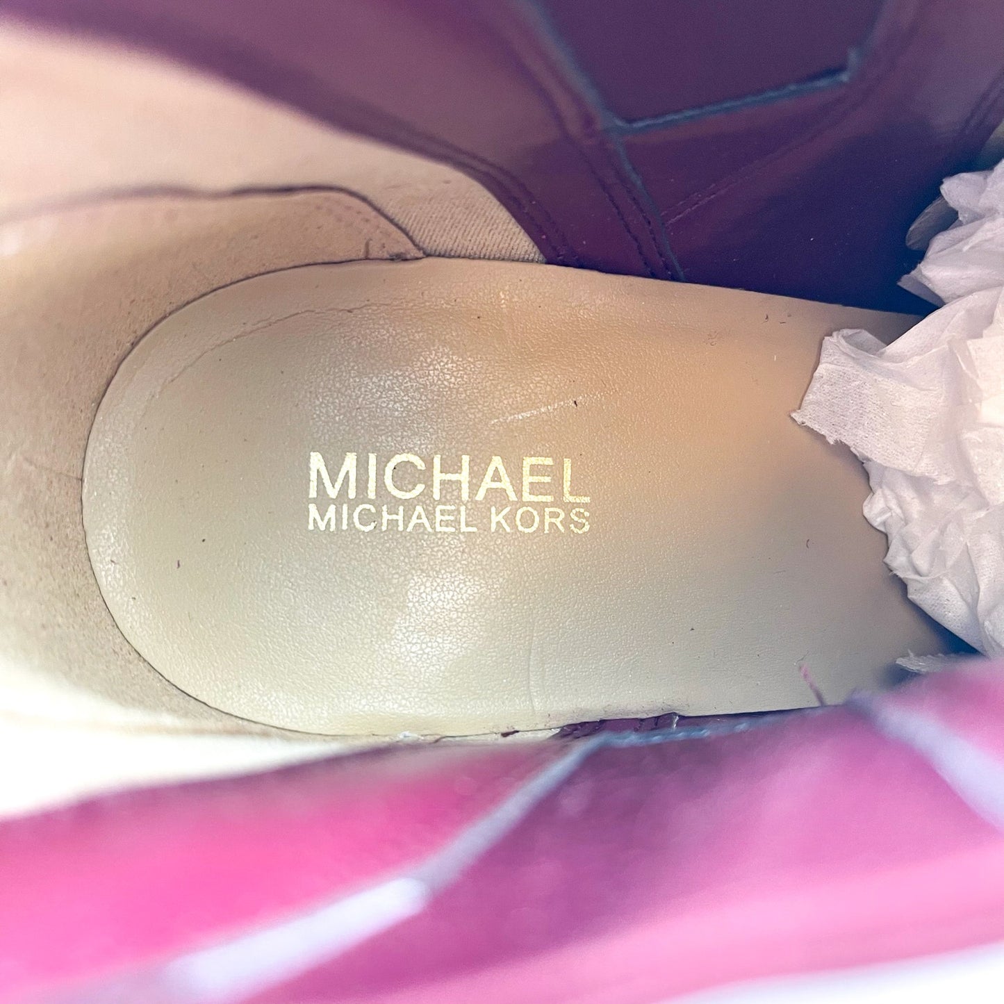 MICHAEL KORS Women's Evaline Suede Heeled Bootie 9M Mulberry Red Pull-On NWOB