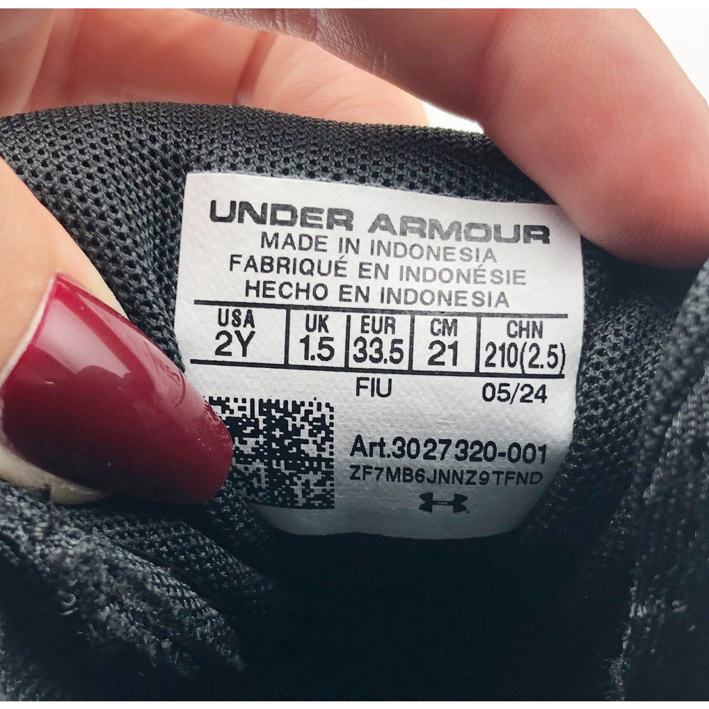 Under Armour Boys Spotlight Fran 4.0 Football Cleats Size 2 Black White NWOB