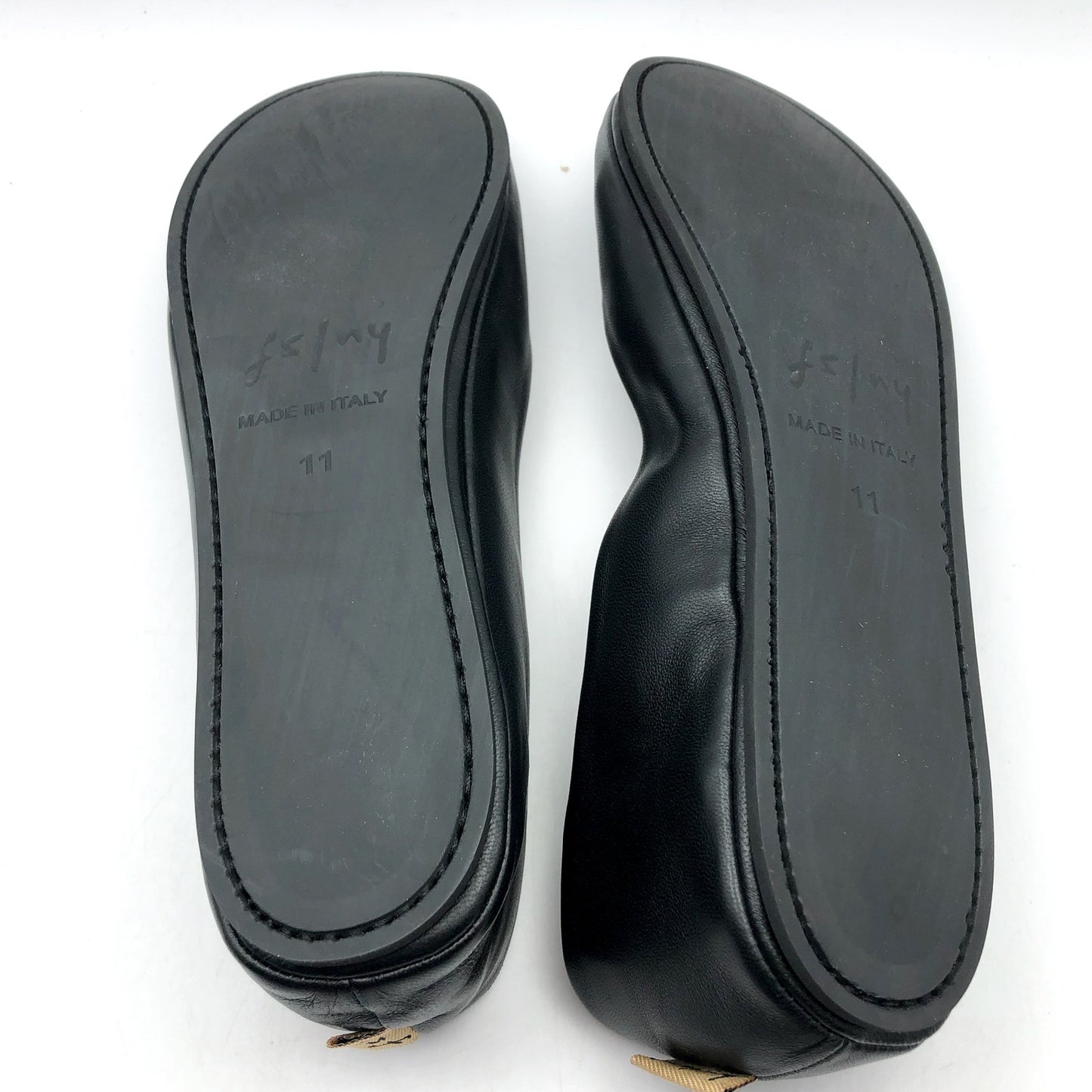 French Sole Womens Sloop Slip On Flats US 11 Black Nappa Leather Slip On NIB