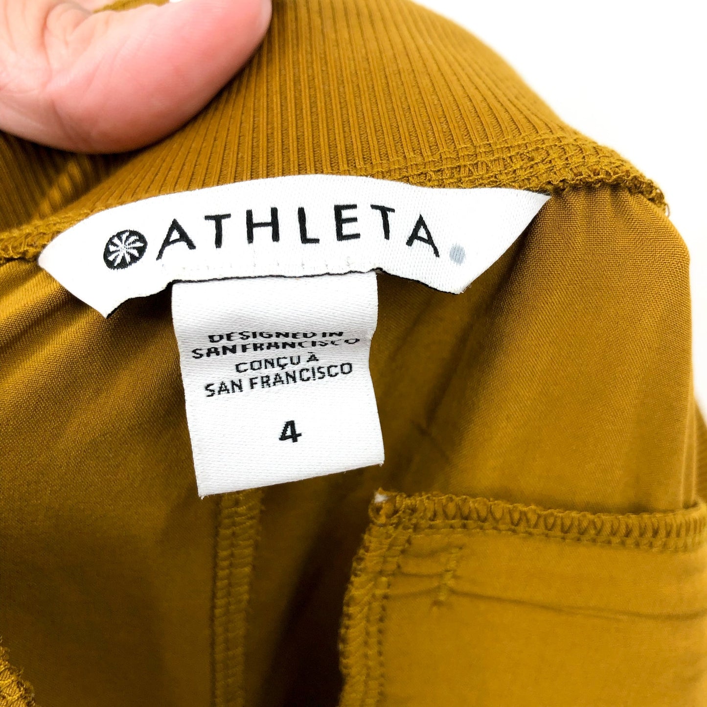 ATHLETA Womens Brooklyn Mid Rise Ankle Pants Size 4 Gold Brass Gold Knit NWOT