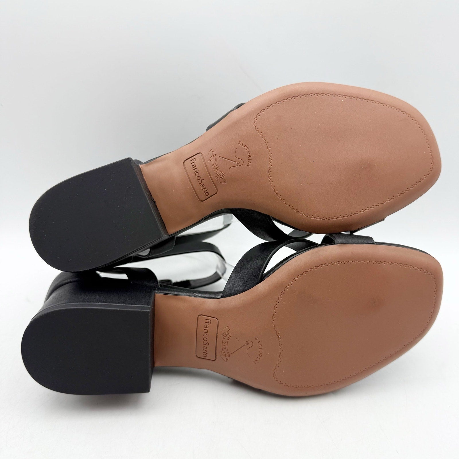 Franco Sarto Womens Nyah Heeled Sandals Size 8.5 M EU 39 Black NWOB