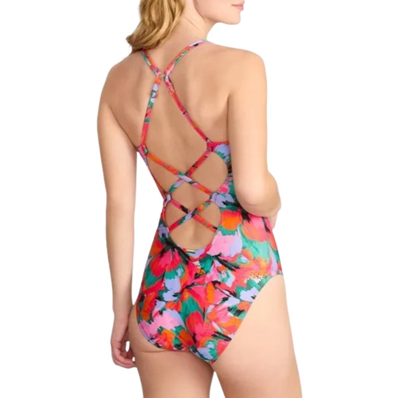 SUNSETS Womens Veronica One Piece Swimsuit Small Red Floral Hummingbird Cove NWT