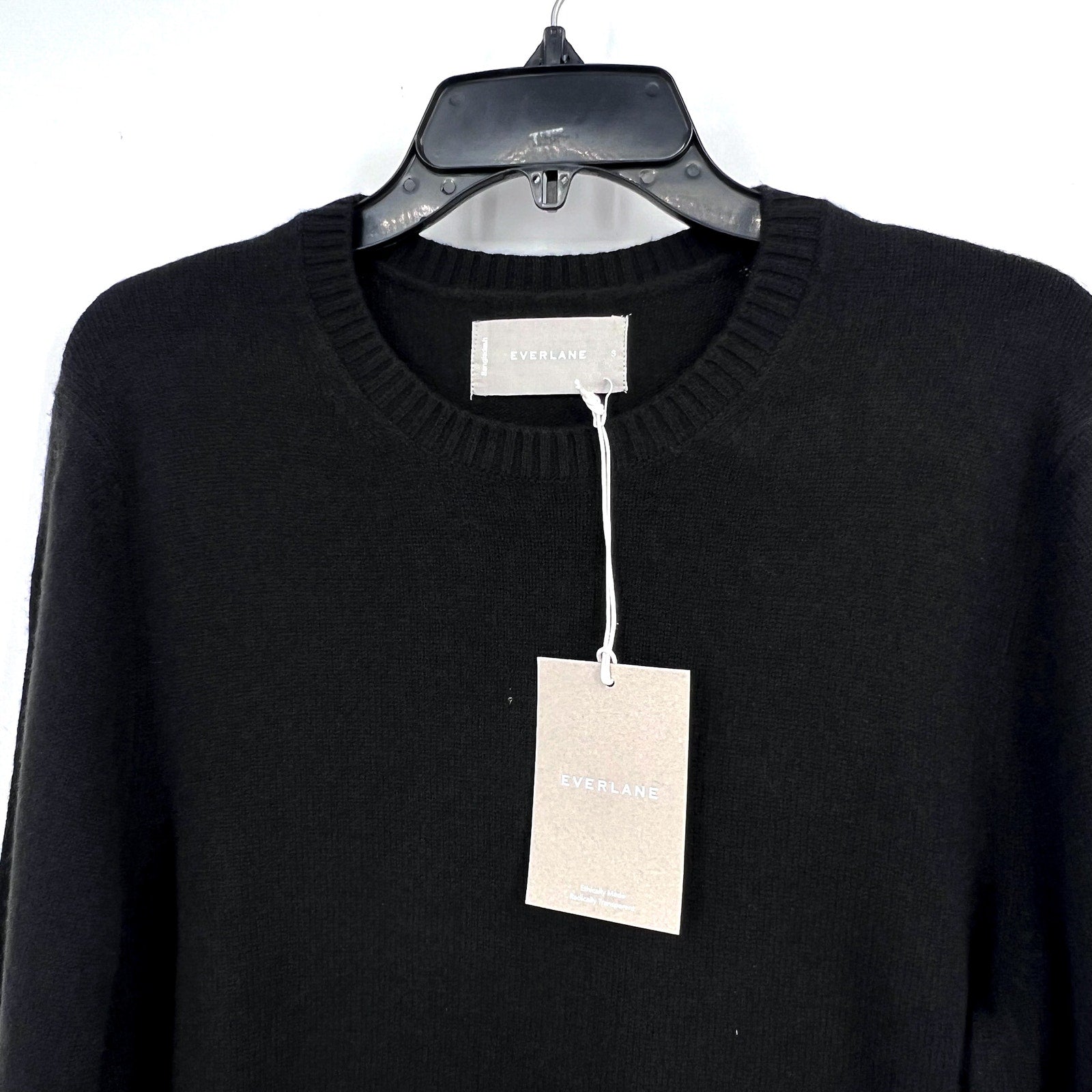 EVERLANE Men's Premium Merino Wool Sweater Small Black Crew Neck NWT