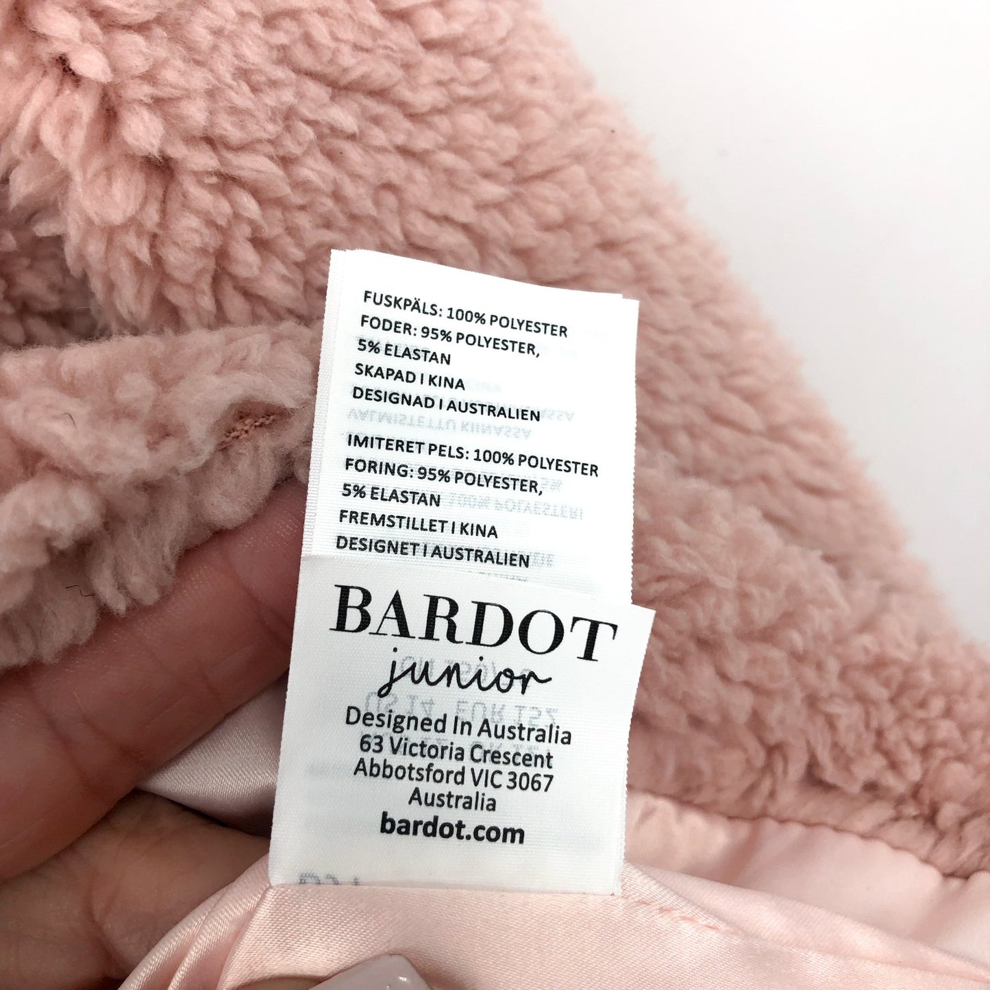 BARDOT JUNIOR Girl's Milly Soft Teddy Jacket XL US 14 Pink Musk Faux Fur NWT