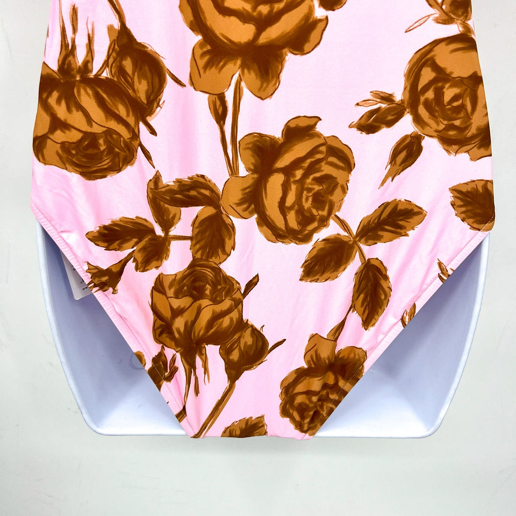 SEAFOLLY Rococo Underwire One Piece Swimsuit Size 8 Pink Blossom Ruched NWT