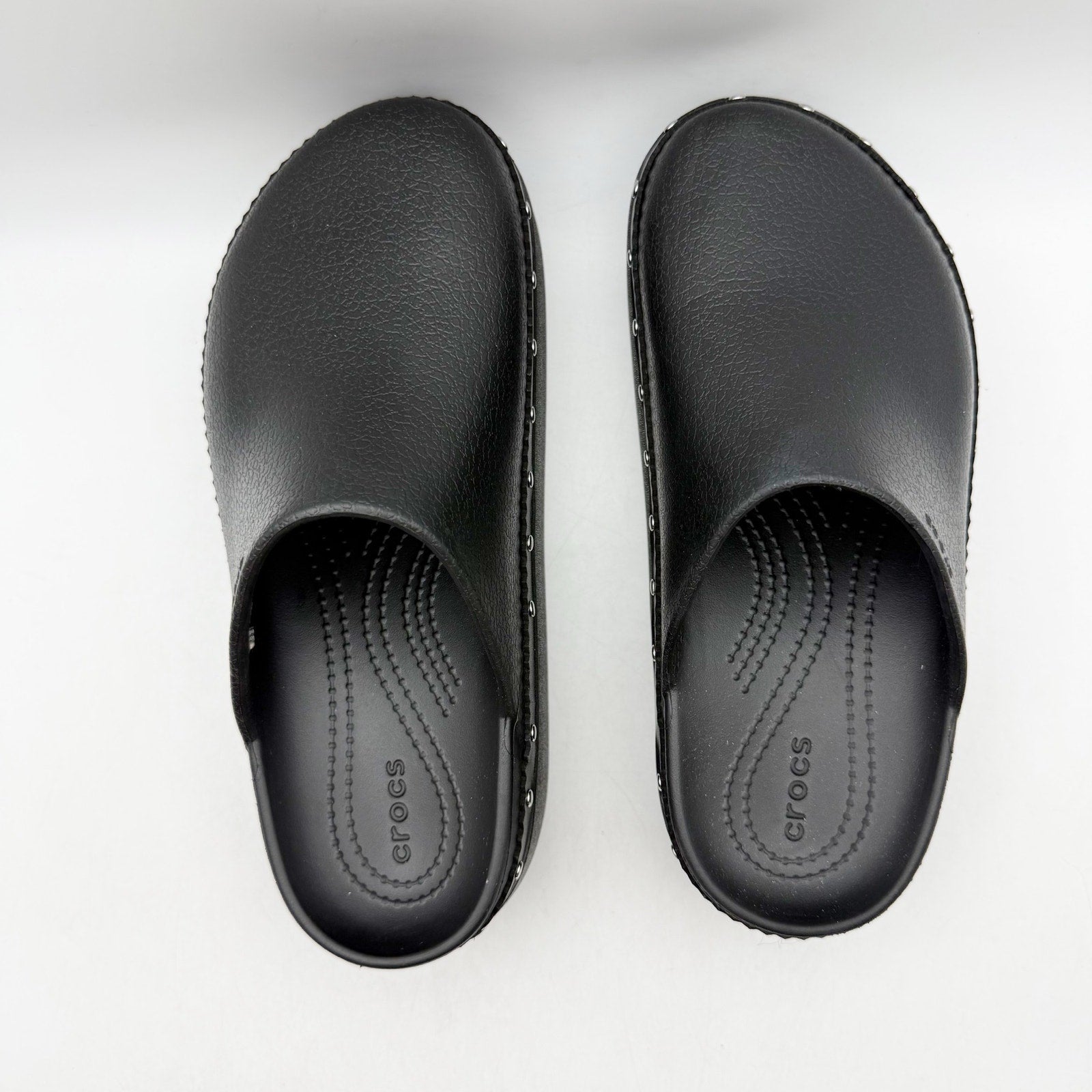 Crocs Womens Dylan Platform Clogs US 7 EU 37.5 Black Studded NIB