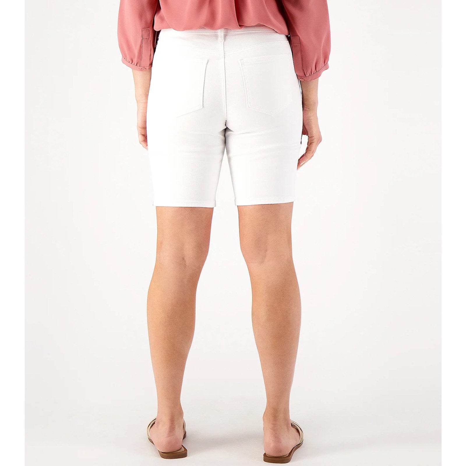 NYDJ Womens Ella Denim Shorts Size 24W Optic White 8" Inseam NWT