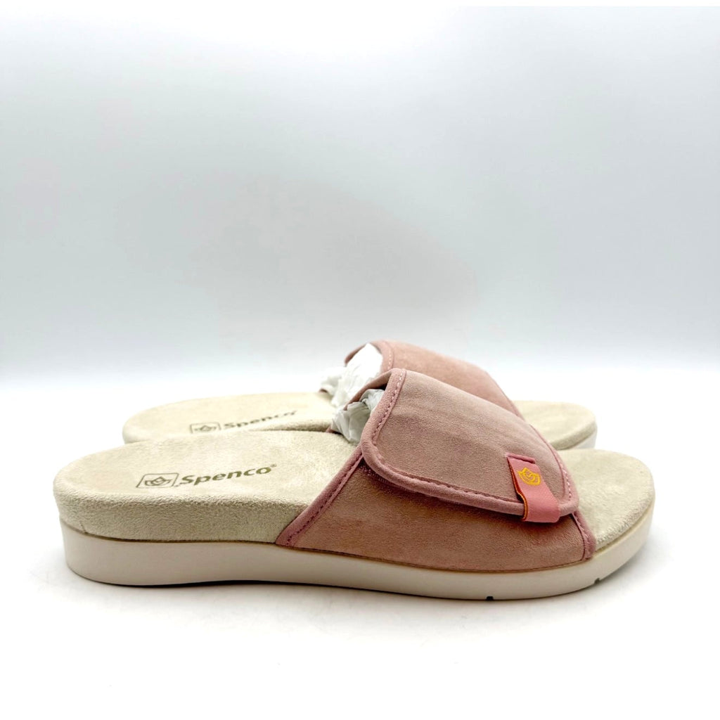 SPENCO Women's Charlotte Cloud Slide Sandals Size 6.5 Pink Coral Suede NIB