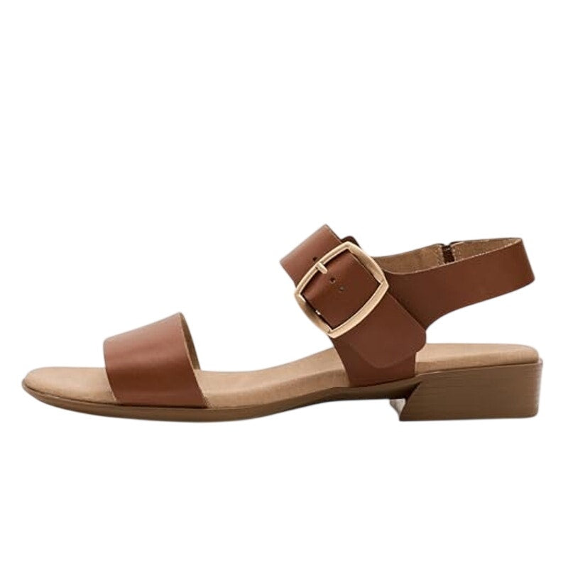 Munro Womens Cleo Double Strap Sandals Size 6.5 M Saddle Brown Leather NIB