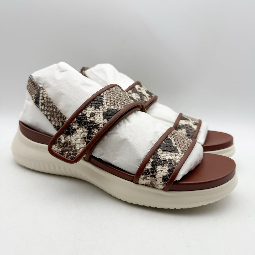 Cole Haan Womens Zerogrand Meritt Sandals Size 6 Brown Snake Print Leather NWOB