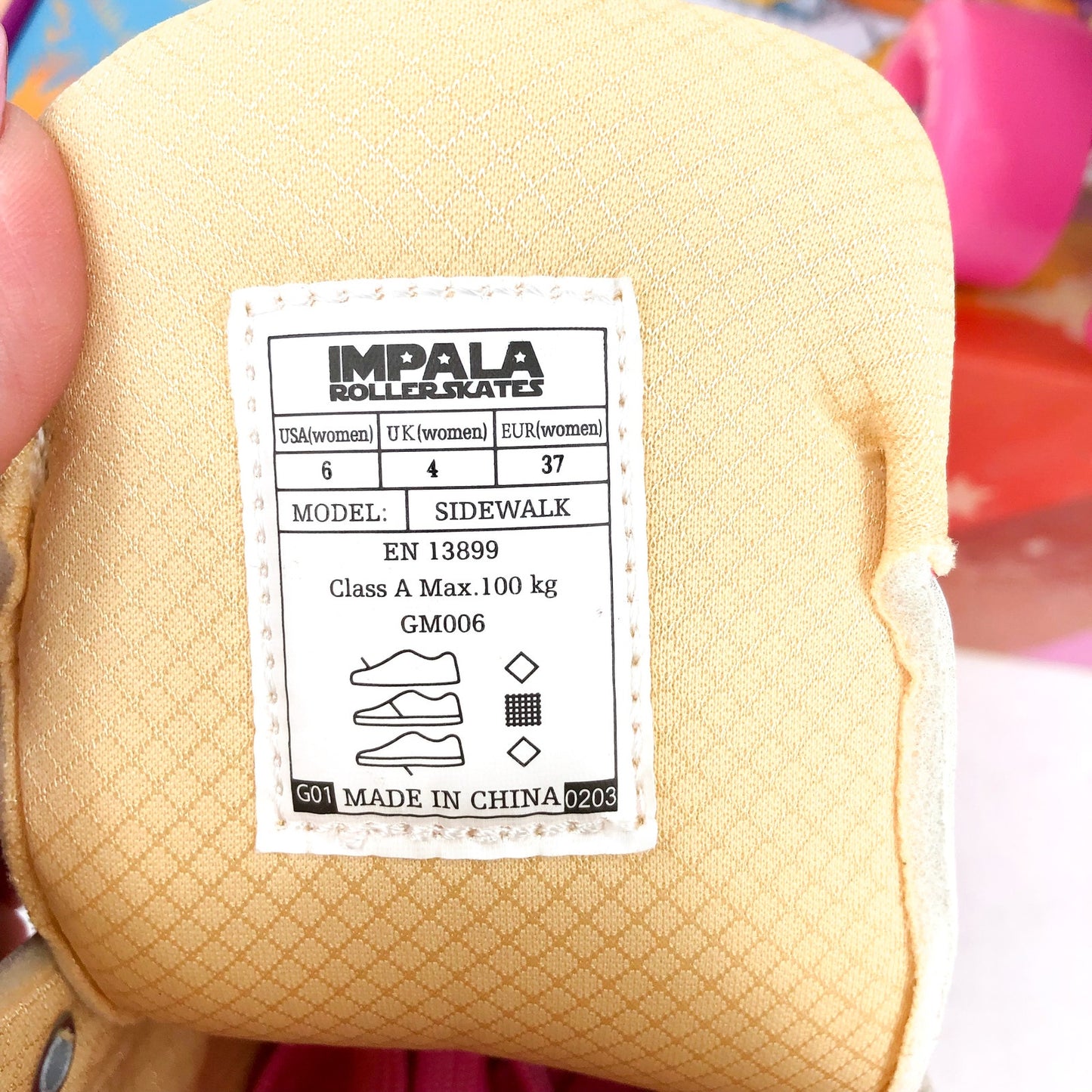 IMPALA Womens Roller Quad Skates US 6 EU 37 Pink Tartan NIB