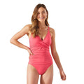 TOMMY BAHAMA Women's Pearl Cross Front One-Piece Swimsuit Size 14 Pink OTS NWT