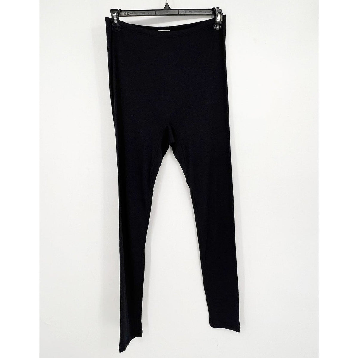 HANRO Women's Woolen Silk Thermal Leggings Large Black Long Underwear 1422 NWT