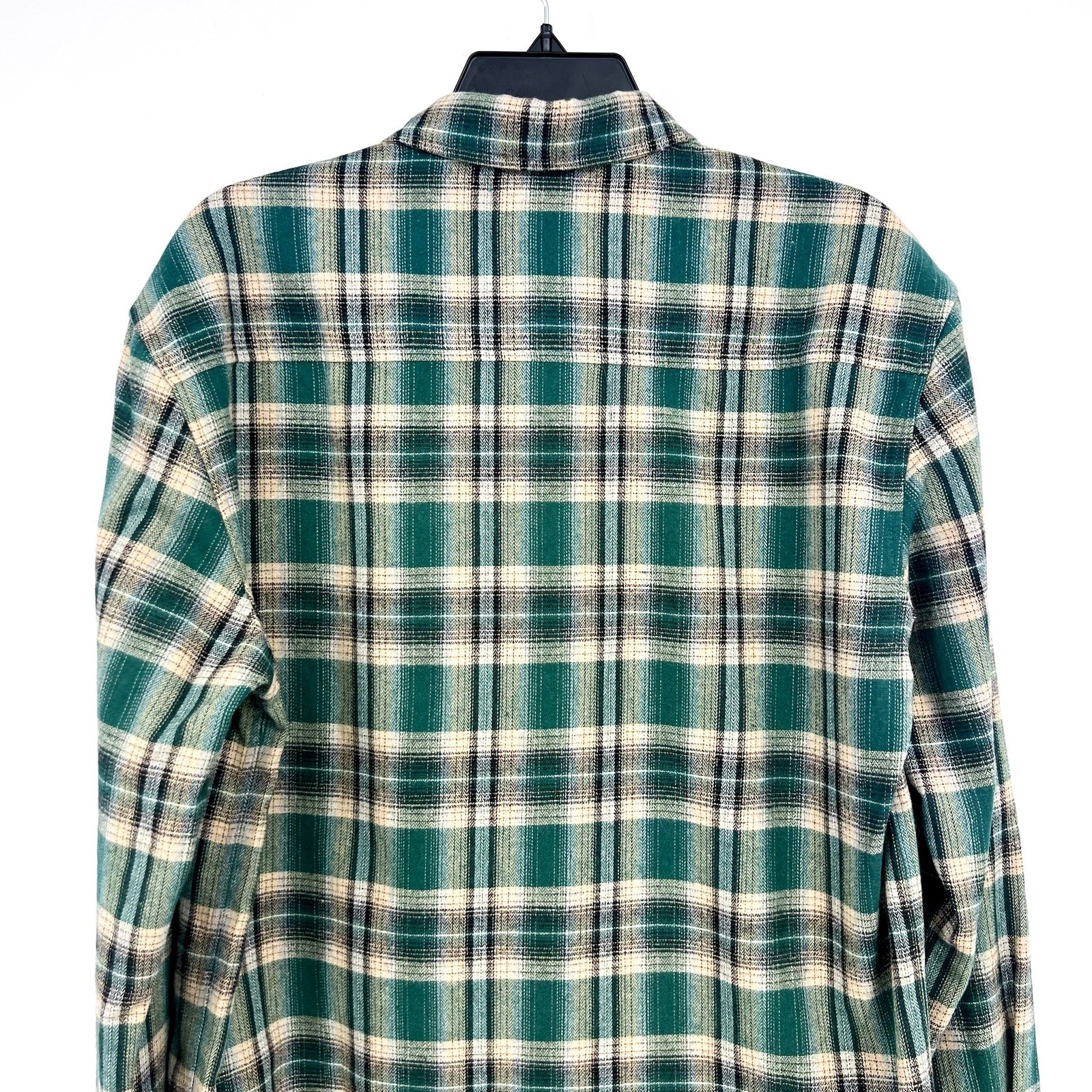 ADIDEM ASTERISKS Men's Button Down Flannel Shirt Small Green Plaid NWOT