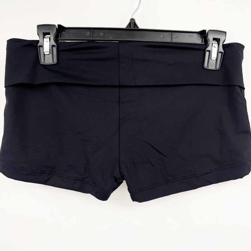 SEAFOLLY Women's High Waisted Roll Top Boyleg Bikini Bottom Size 12 Black NWT