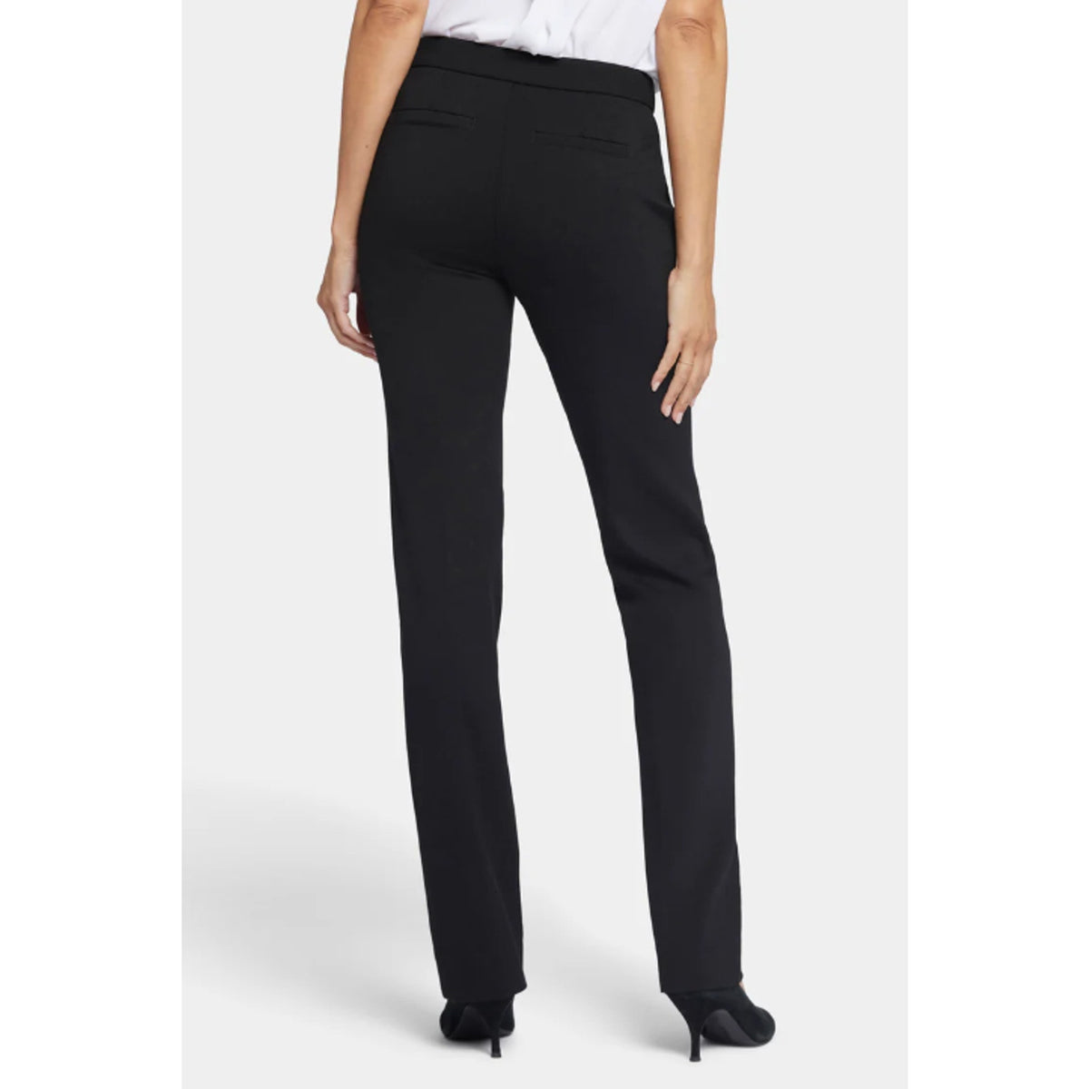 NYDJ Women's Slim Trouser Pants Size 12 Black Ponte Knit High Rise NWT
