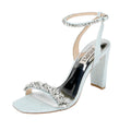 BADGLEY MISCHKA Womens Tasmine Tall Evening Sandals US 6.5 Blue Crystals NIB