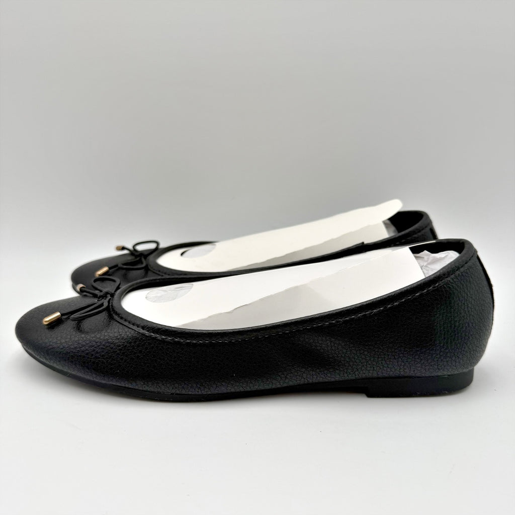 MIA Womens Chelly Ballet Flats Size 6 Black Leather NWOB