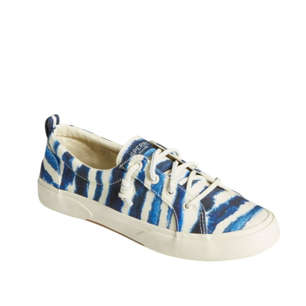 SPERRY Women's Pier Wave LTT Canvas Sneakers Size 5M Blue Tie-Dye Stripe NWOB