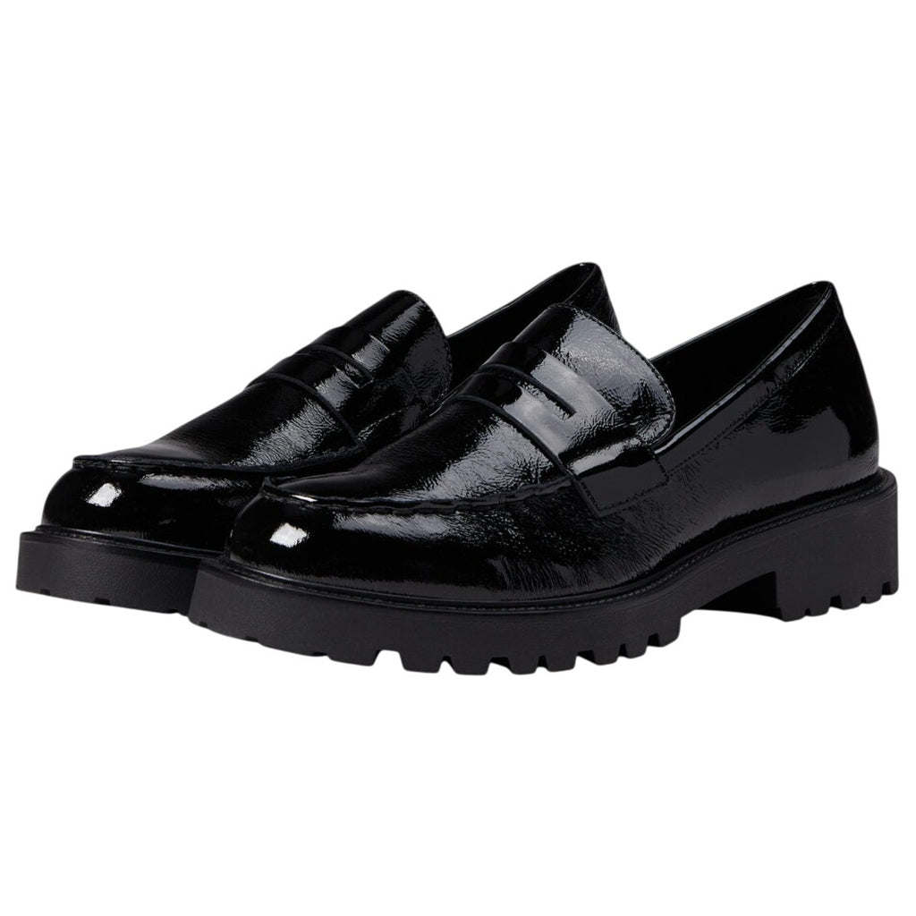 Vagabond Women Kenova Penny Loafers EU 40 US 10 Black Crinkle Leather NIB