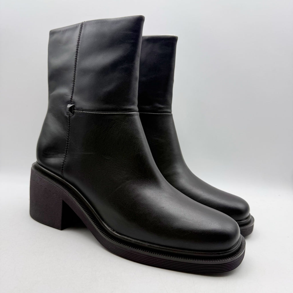 Franco Sarto Womens Kyra Heeled Boots US 9.5 Black Leather NWOB