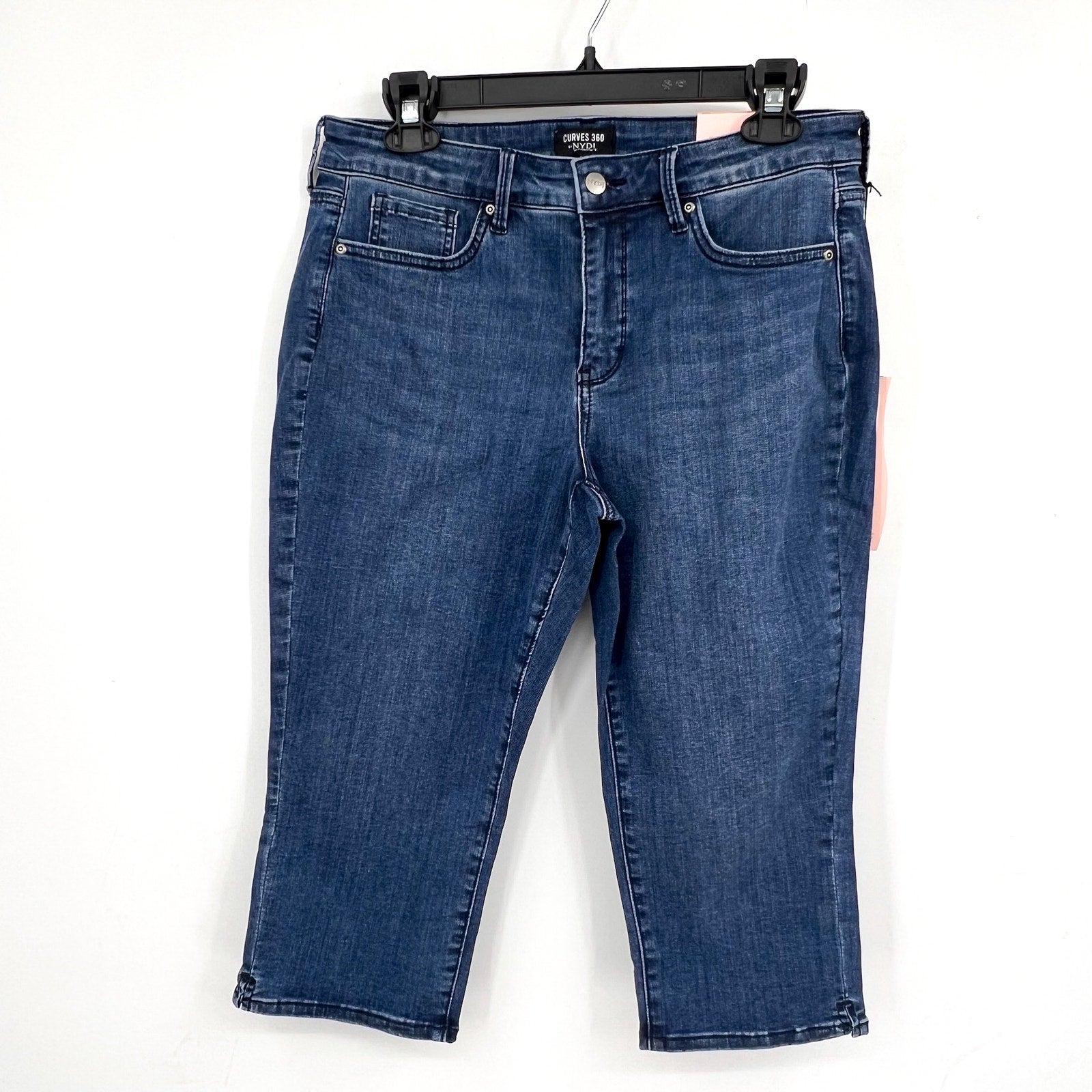 NYDJ Curves 360 Womens Slim Straight Crop Jeans 10 PETITE Caliente Blue NWT