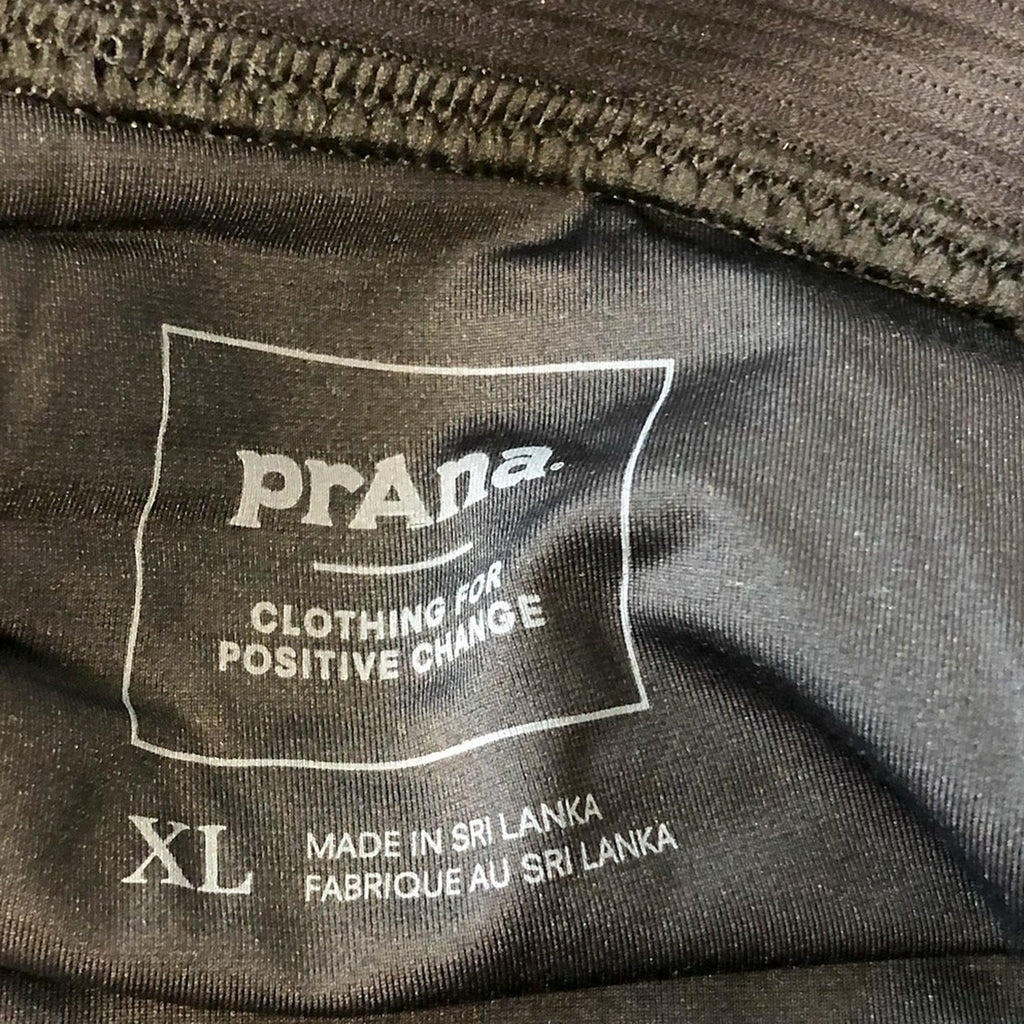 PRANA Women's Aurelia Bikini Bottom XL Black Ottoman High Waist Swim NWT