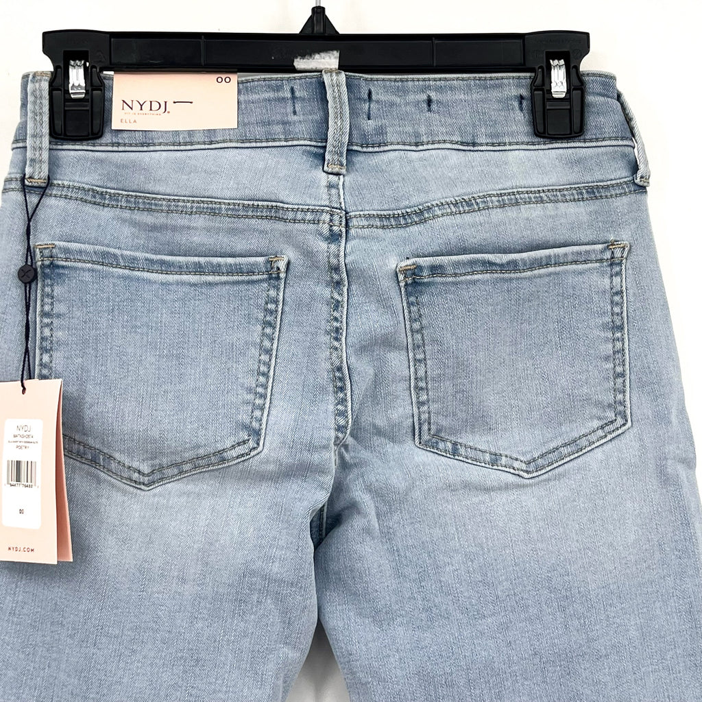 NYDJ Womens Ella Denim Shorts Size 00 Light Blue Poetry 8" Inseam NWT