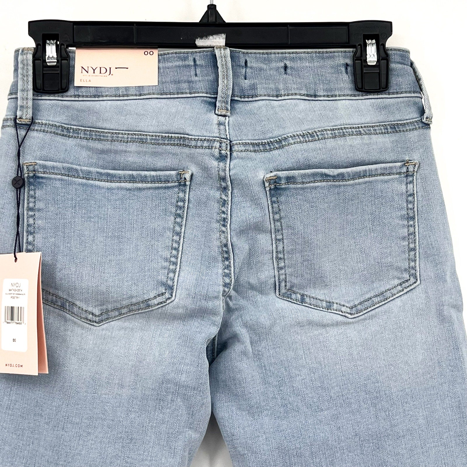 NYDJ Womens Ella Denim Shorts Size 00 Light Blue Poetry 8" Inseam NWT