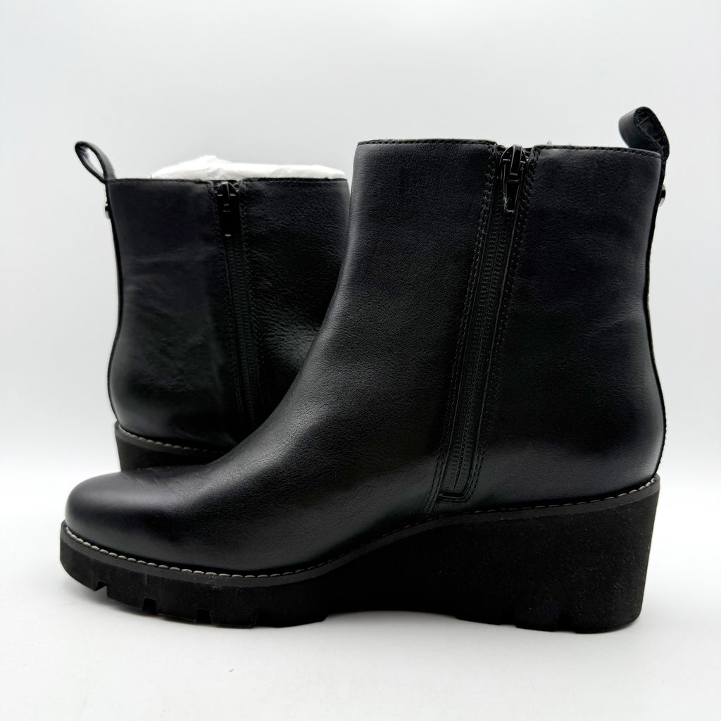 Vionic Womens Aria Ankle Booties US 8 EU 38.5 Black Leather NIB