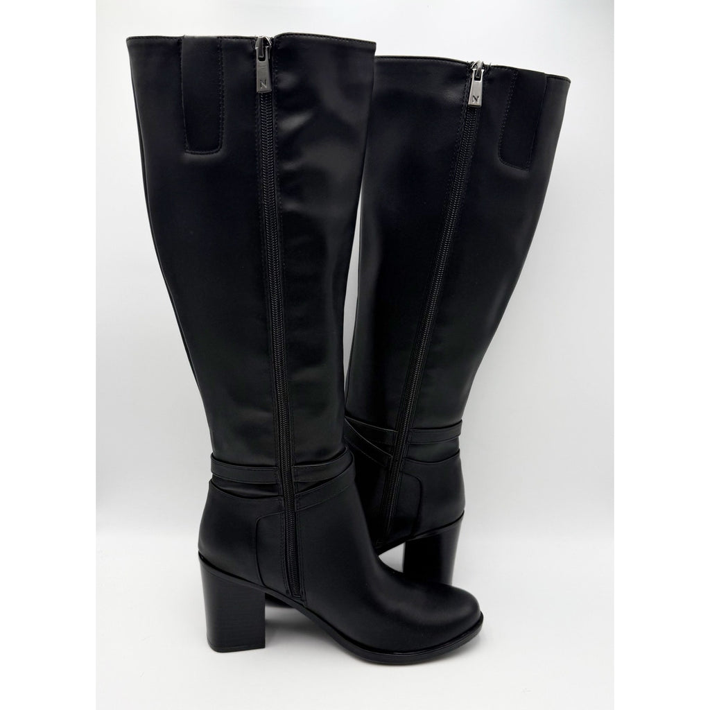 Naturalizer Womens Jane Heeled Knee High Boots Size 8 M Black Faux Leather NIB