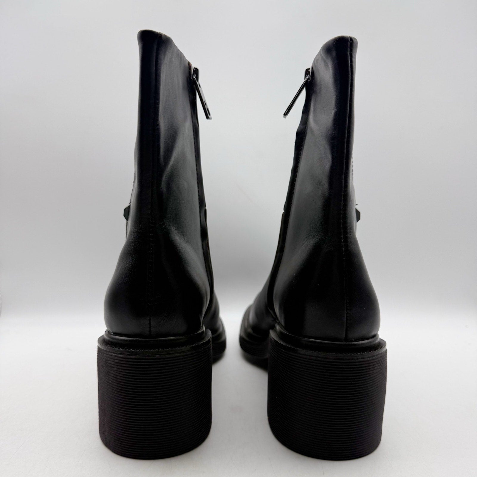Franco Sarto Womens Kyra Heeled Boots US 9 Black Leather NWOB