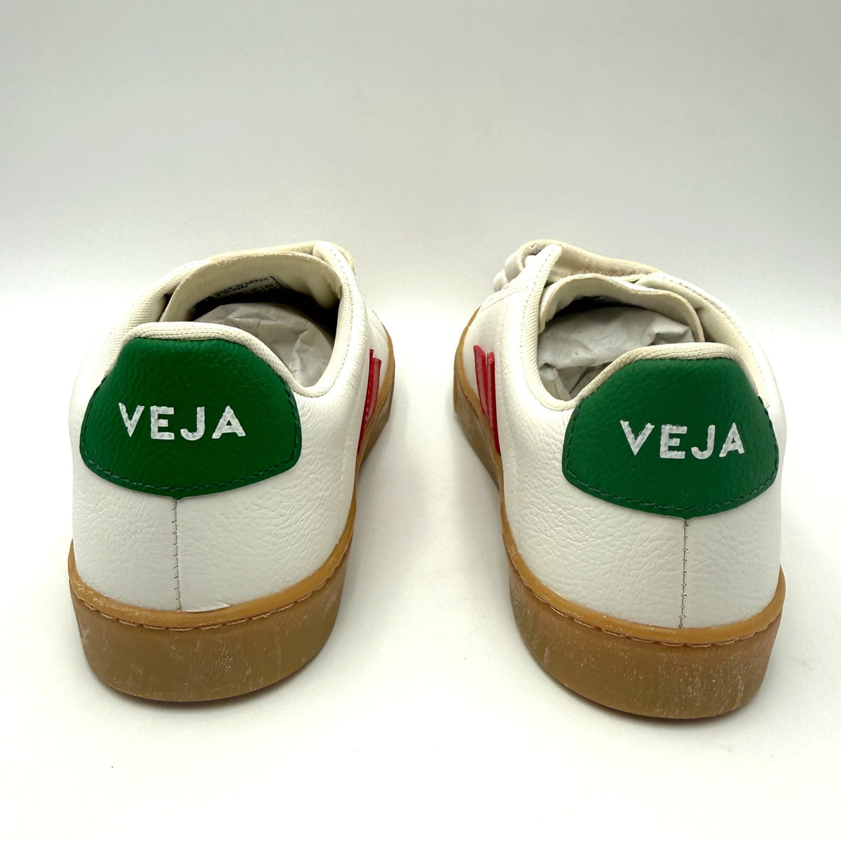 Veja Kids Small Esplar Double Strap Sneakers Size 2 EU 33 White Red Green NWOB