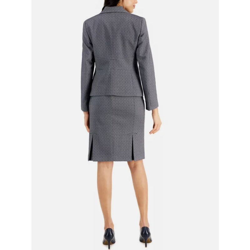 LE SUIT Women's Two Button Blazer 16W Midnight Navy Blue Gray Jacket NWT