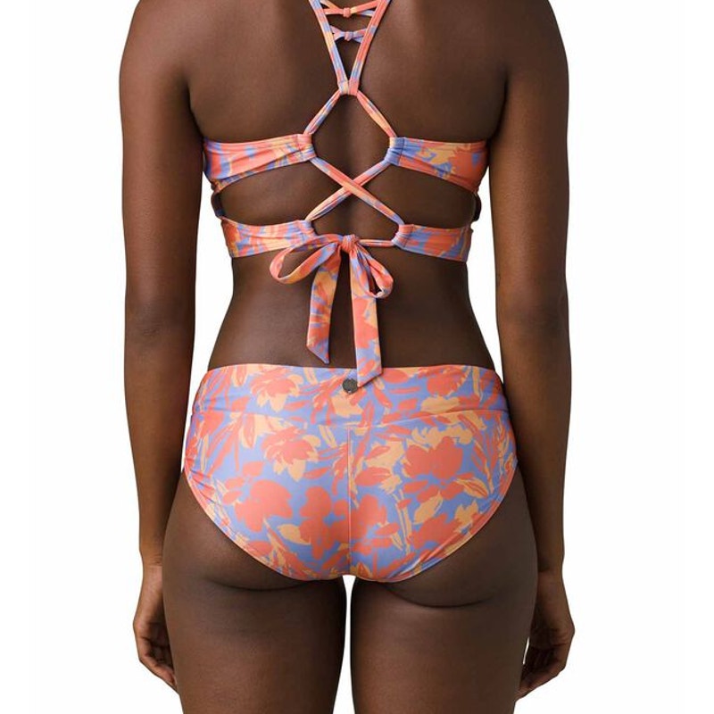 PRANA Women's Presolana Bikini Bottoms Medium Pink Morning Glory Bloom NWT