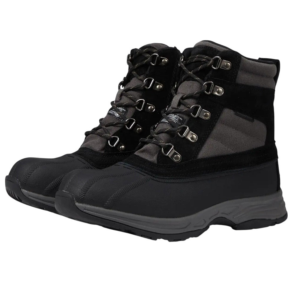Propet Mens Cortland Boots Size 12 X 3E EU 45.5 Black Canvas Waterproof NIB