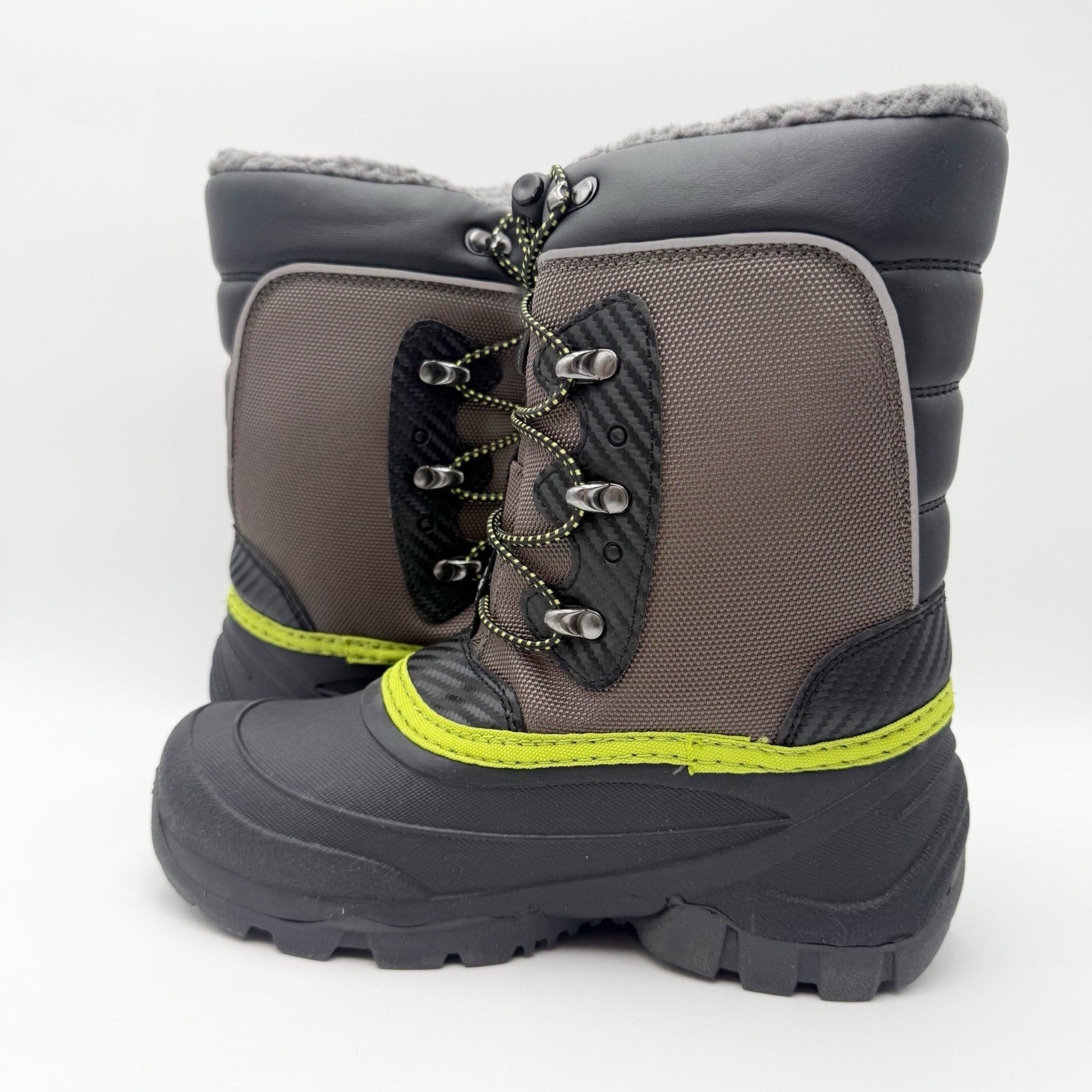 Kamik Kids Luke 3 Snow Boots US 4 EU 36 Charcoal Grey Waterproof Insulated NIB