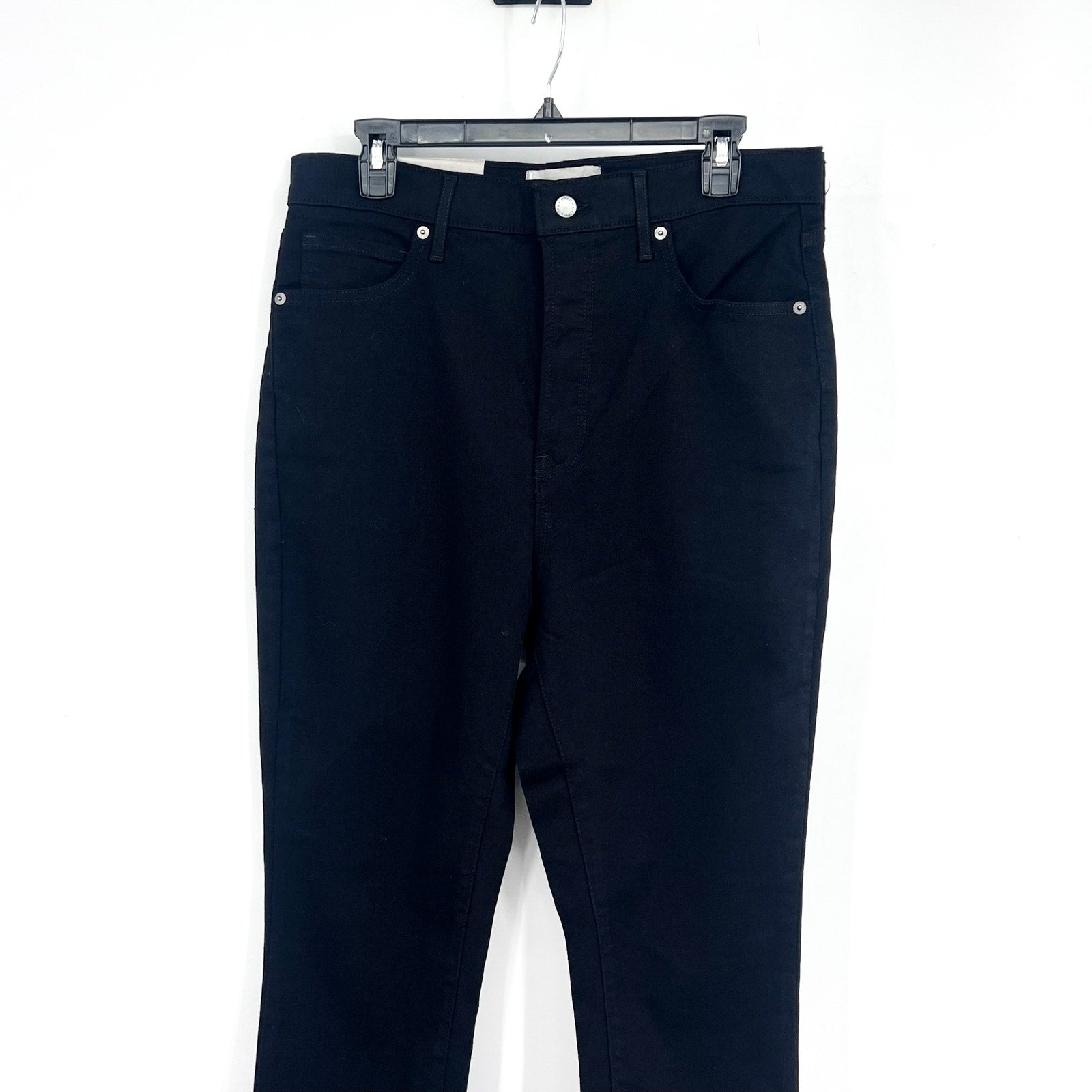 EVERLANE Womens Way-High Skinny Jeans 33x26 US 16 Crop Black Denim NWT