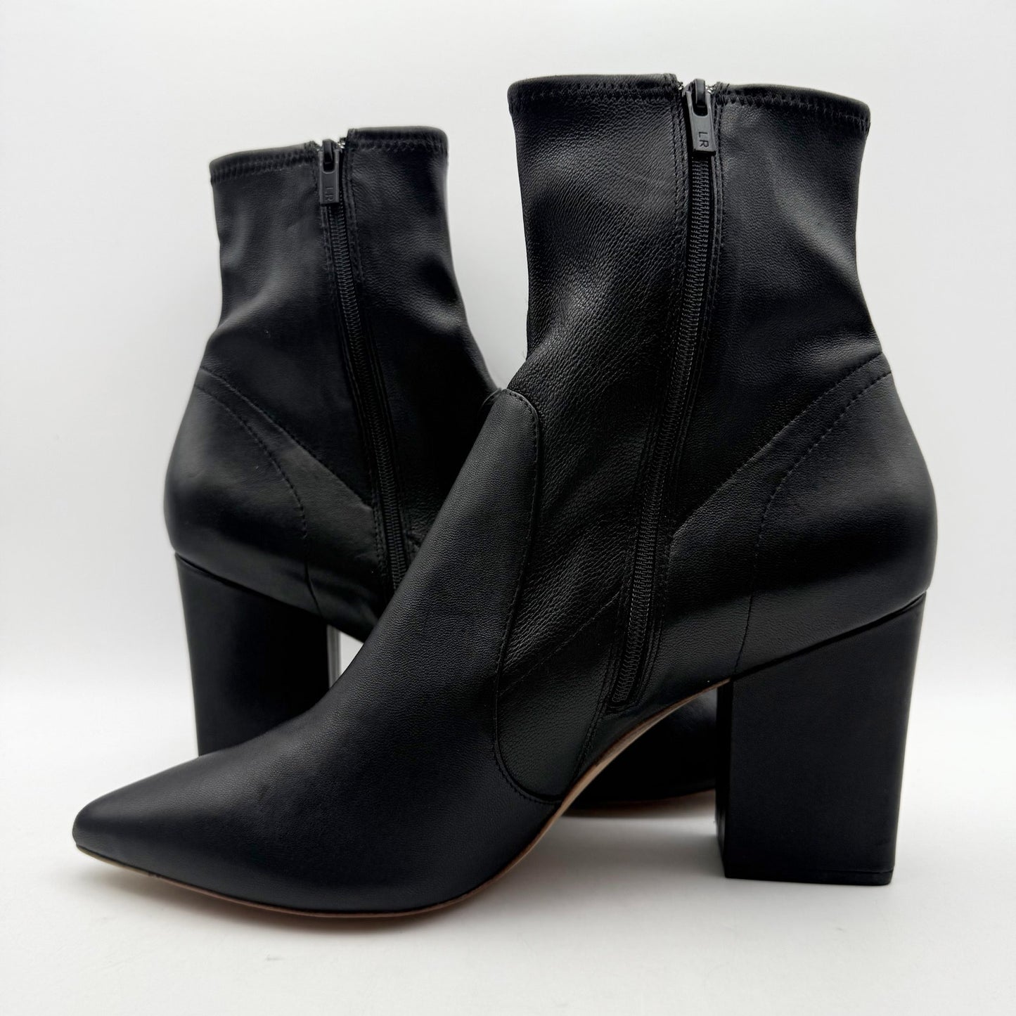 Loeffler Randall Womens Isla Slim Ankle Bootie US 11 Black Leather NWOB