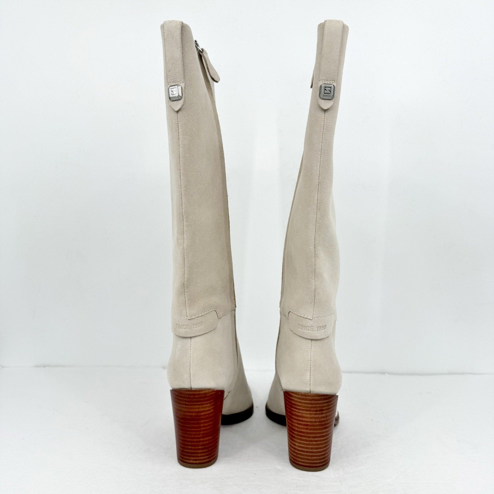 Franco Sarto Womens Jasmine Knee High Boots US 8.5 M EU 39 Wool White Suede NIB