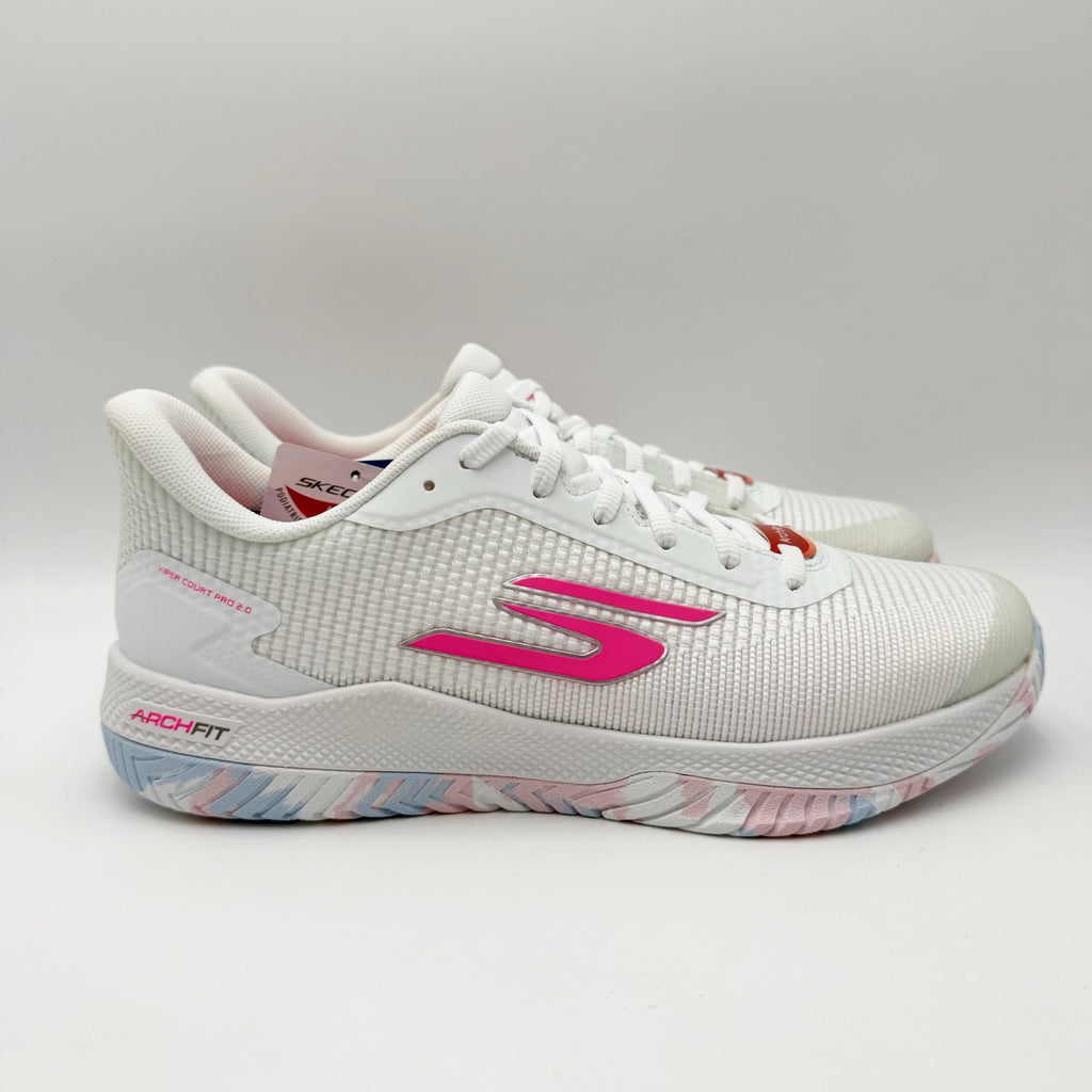 Skechers Women Viper Court 2.0 Pickleball Shoes Size 9.5 White Pink Athletic NIB