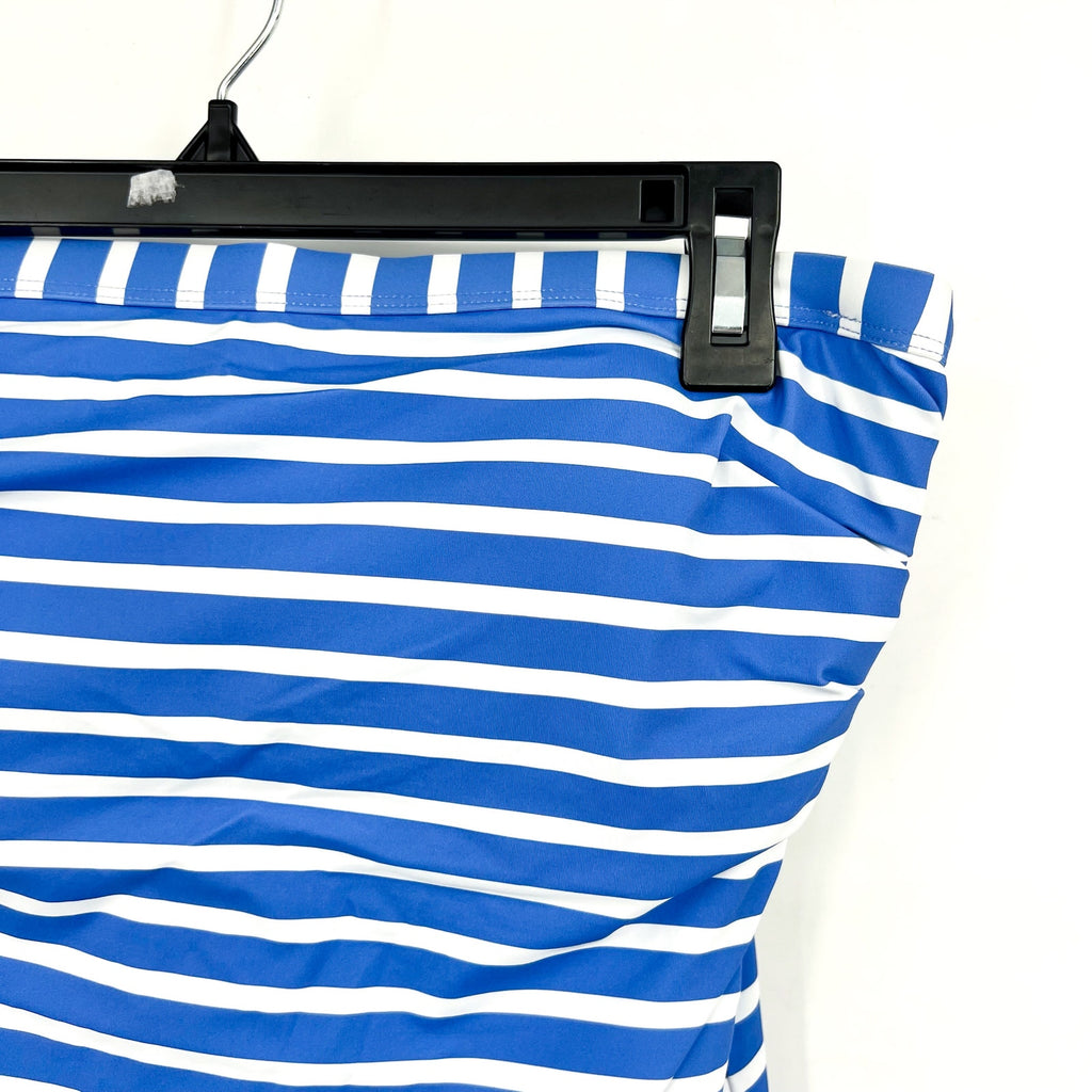 TOMMY BAHAMA Coastline Stripe Bandeau Tankini Top Medium Blue White NWT