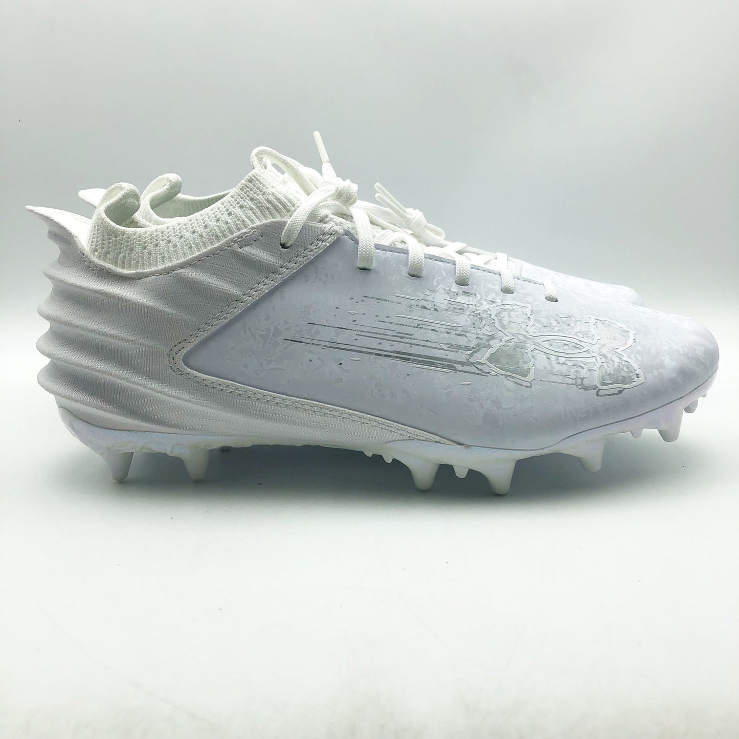 Under Armour Youth Blur 2 MC Suede Molded Football Cleats 5 White Silver NWOB