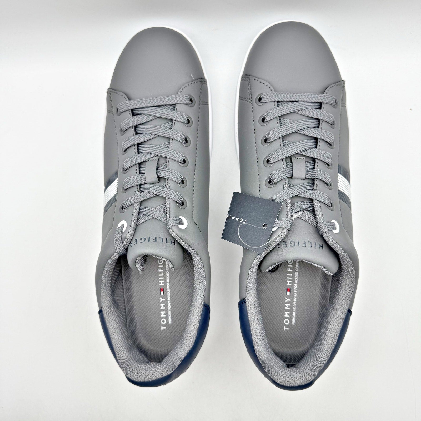 Tommy Hilfiger Mens Lampkin Flag Low Top Sneakers US 12 Grey  Cup-Sole NIB