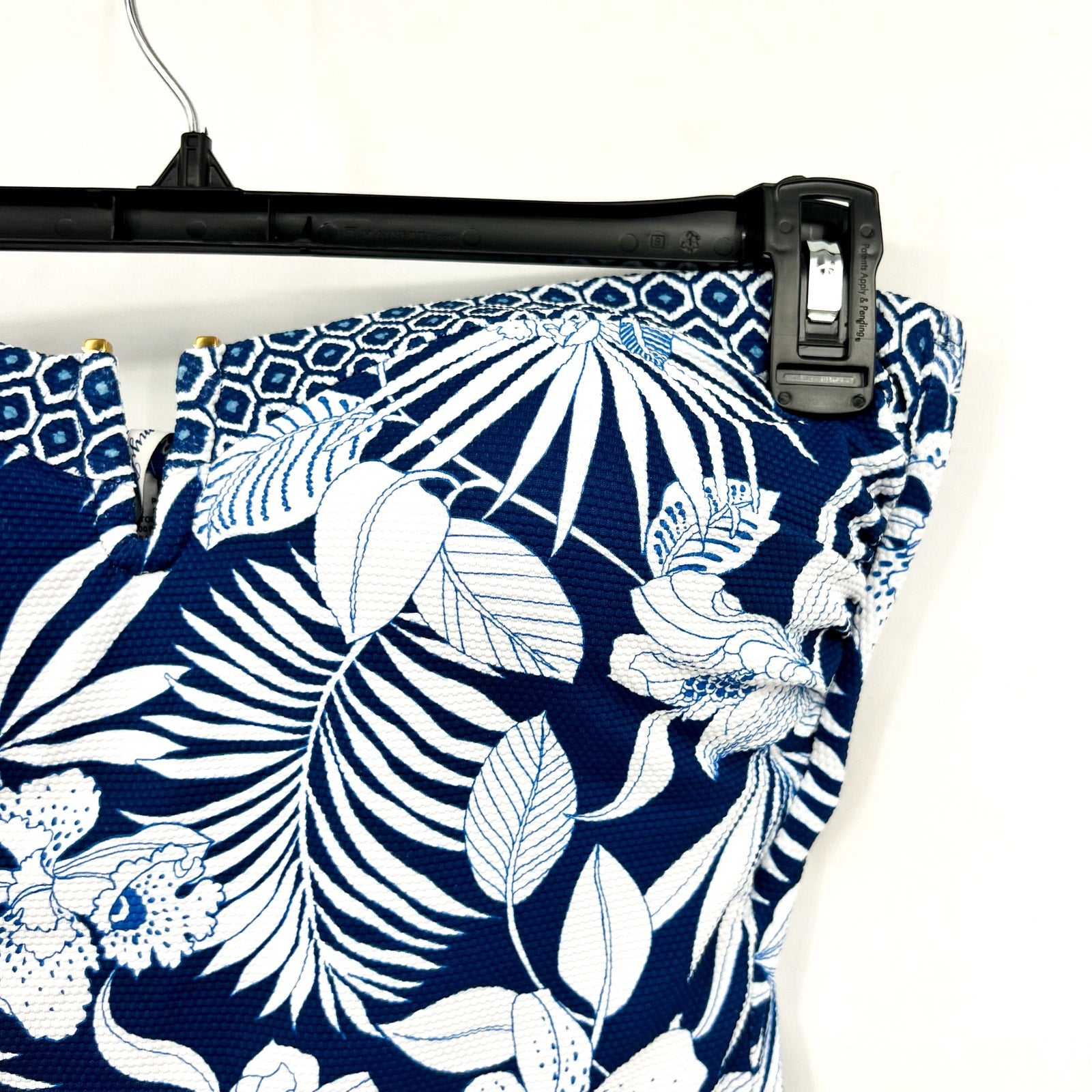 TOMMY BAHAMA Island Cays Bandeau One-Piece Swimsuit Size 14 Blue Blooms NWT