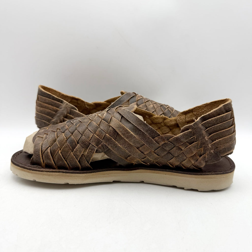 Brand X Womens Huarache Sandals US 8.5 Dark Brown Leather Woven NWOB