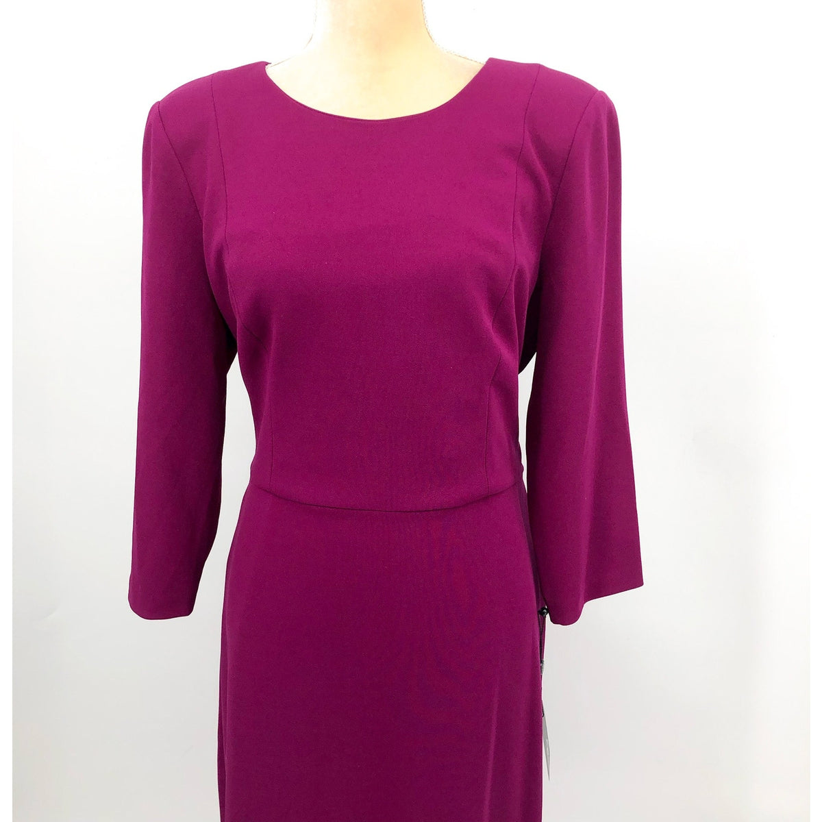 ADRIANNA PAPELL Women's Knit Crepe Sheath Dress Size 14 Pink Wildberry Tie NWT