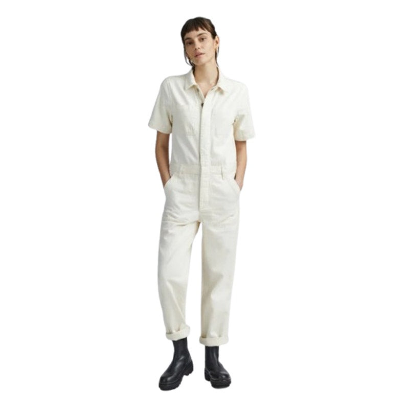 EVERLANE Women's The Supersoft Jean Coverall Size 6 Cream Jumspsuit NWT
