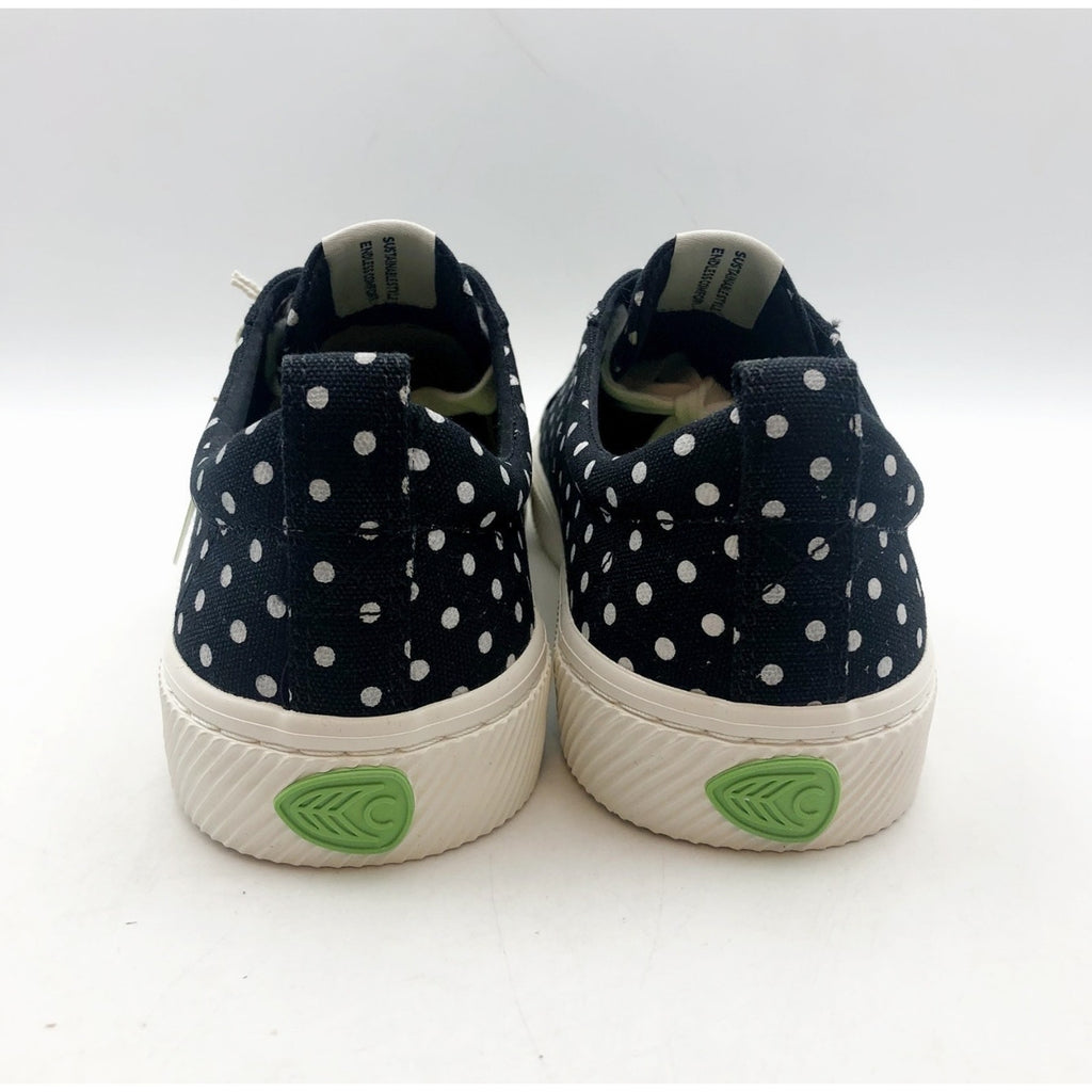 Cariuma Womens OCA Low Sneakers Size 7 Black White Polka Dot Canvas NIB